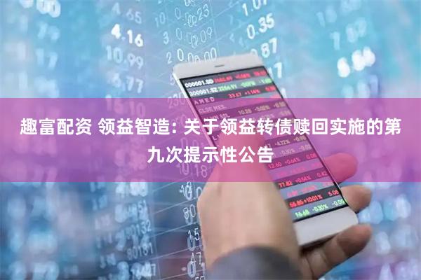 趣富配资 领益智造: 关于领益转债赎回实施的第九次提示性公告