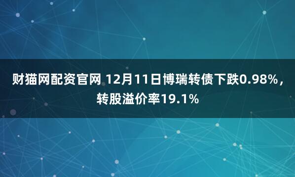 财猫网配资官网 12月11日博瑞转债下跌0.98%，转股溢价率19.1%